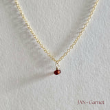 Gold filled birthstone necklace with garnet