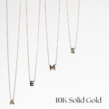 Just Initial 10K Solid Gold Necklace