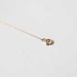 Close-up of oval-ring clasp on 14K gold extension chain – high polish finish