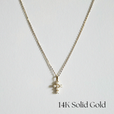 14K solid gold Perla Cross Necklace with freshwater pearl – tarnish-free & hypoallergenic