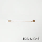 7cm 14K solid gold chain extender with spring ring and oval ring – for necklaces, bracelets, or anklets