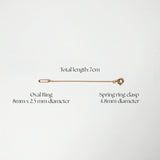 14K Chain Extender w Oval Ring (7cm).