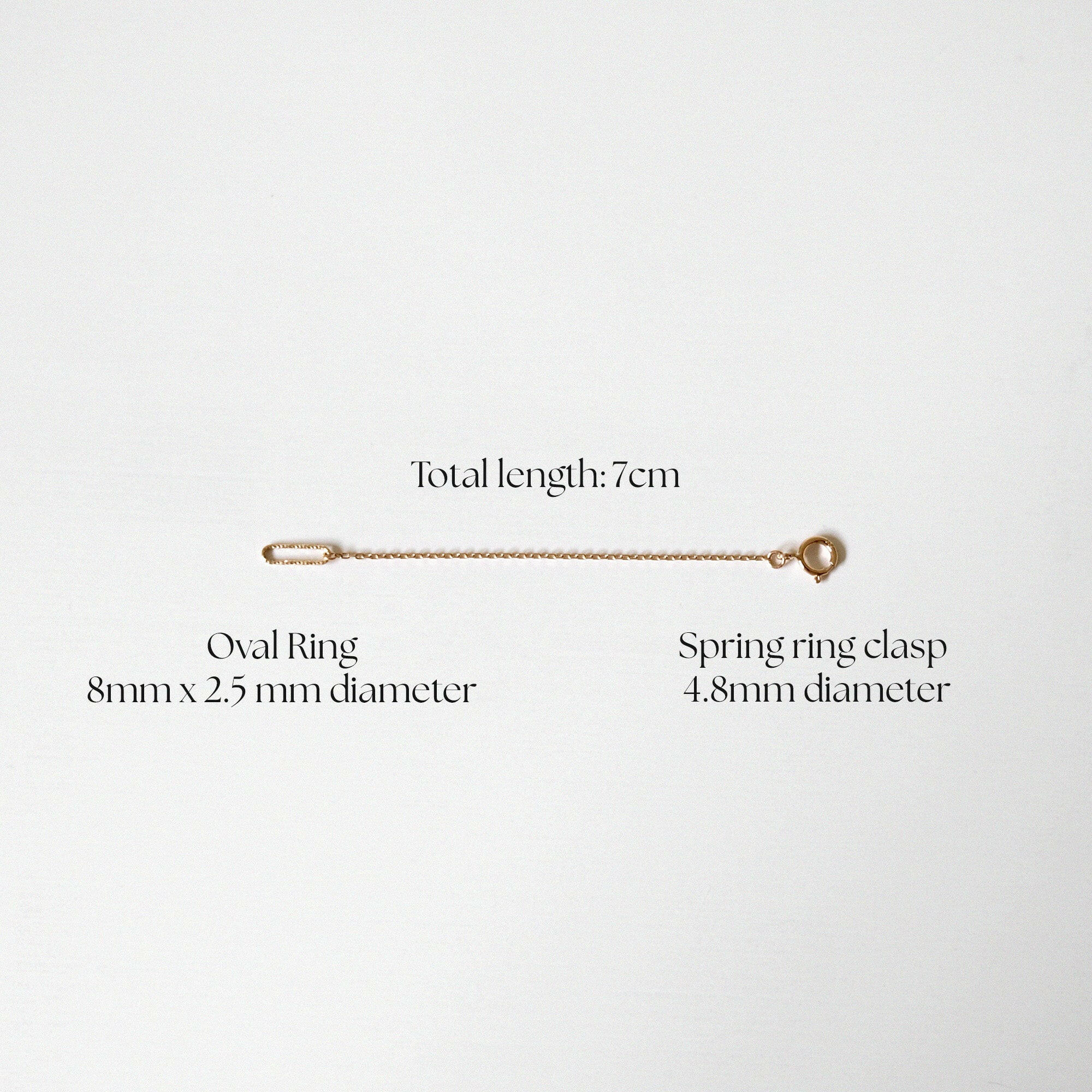 14K Chain Extender w Oval Ring (7cm).