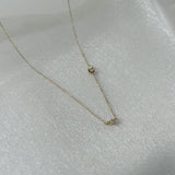 14K solid gold initial necklace with diamond – personalized letter pendant, waterproof & hypoallergenic