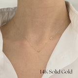 14K Gold My Initial Necklace with Diamond – Handmade & Hypoallergenic.