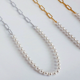 Audrey Pearl Chain Necklace