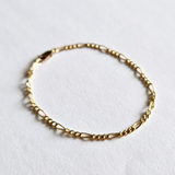 Gold Filled B Figaro Bracelet.