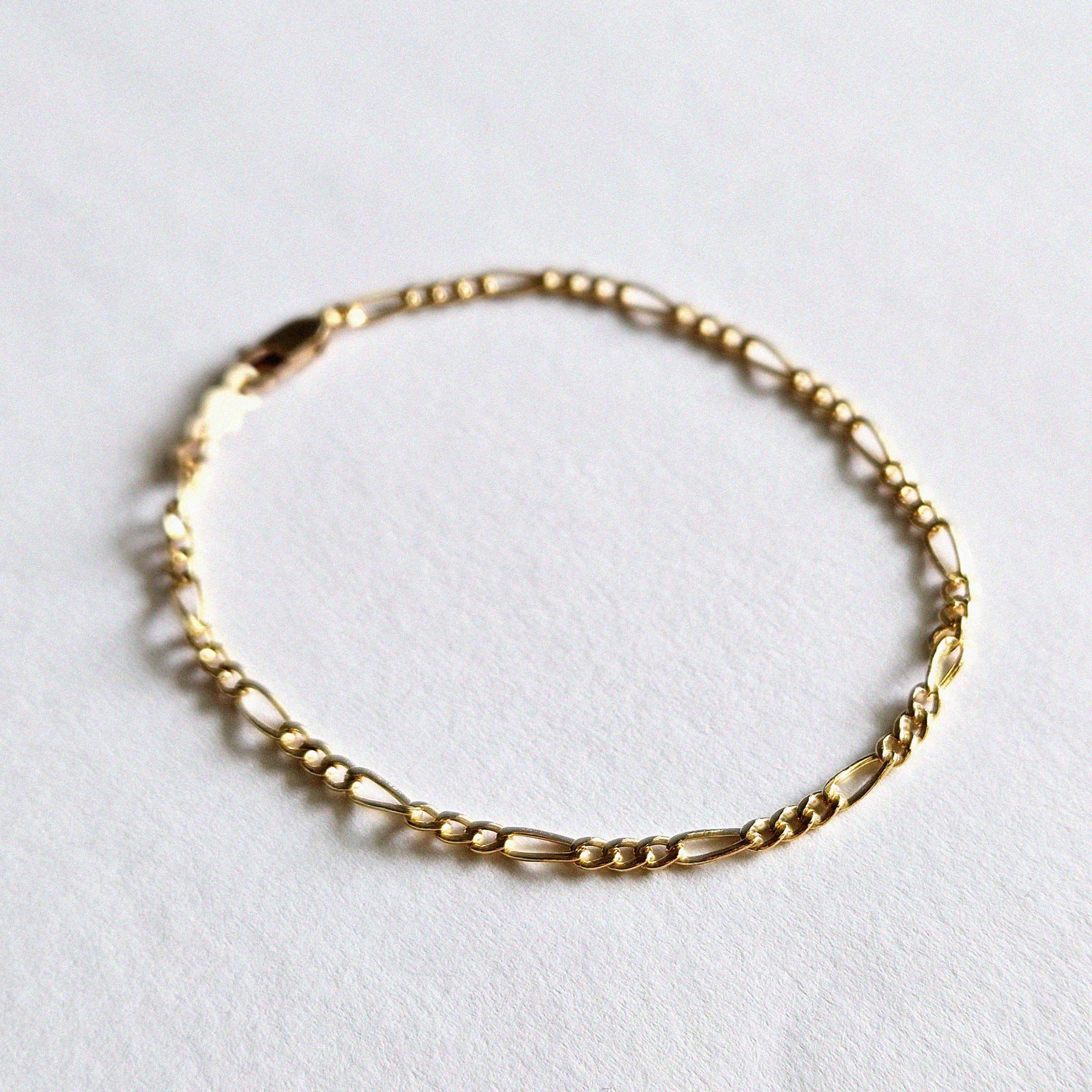 Gold Filled B Figaro Bracelet.
