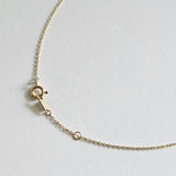 Perla Cross 14K Solid Gold Necklace