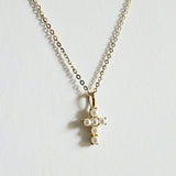 14K solid gold Perla Cross Necklace with freshwater pearl – tarnish-free & hypoallergenic