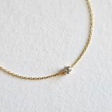 Elegant crystal bracelet featuring a dainty chain with 3mm cubic zirconia stone accents, perfect for sophisticated style