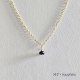 Gold filled birthstone necklace with Sapphire