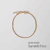 Flat lay of The Ally Chain Bracelet showing full length and extension