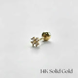 Side view of Bella Fiore Cartilage Earring, showcasing floral silhouette