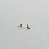 Screwball back detail and 14K triangle cartilage earring for secure fit