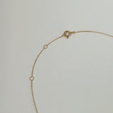 Detail view of dainty gold chain with secure clasp and smooth link structure on Crescent Luna Necklace