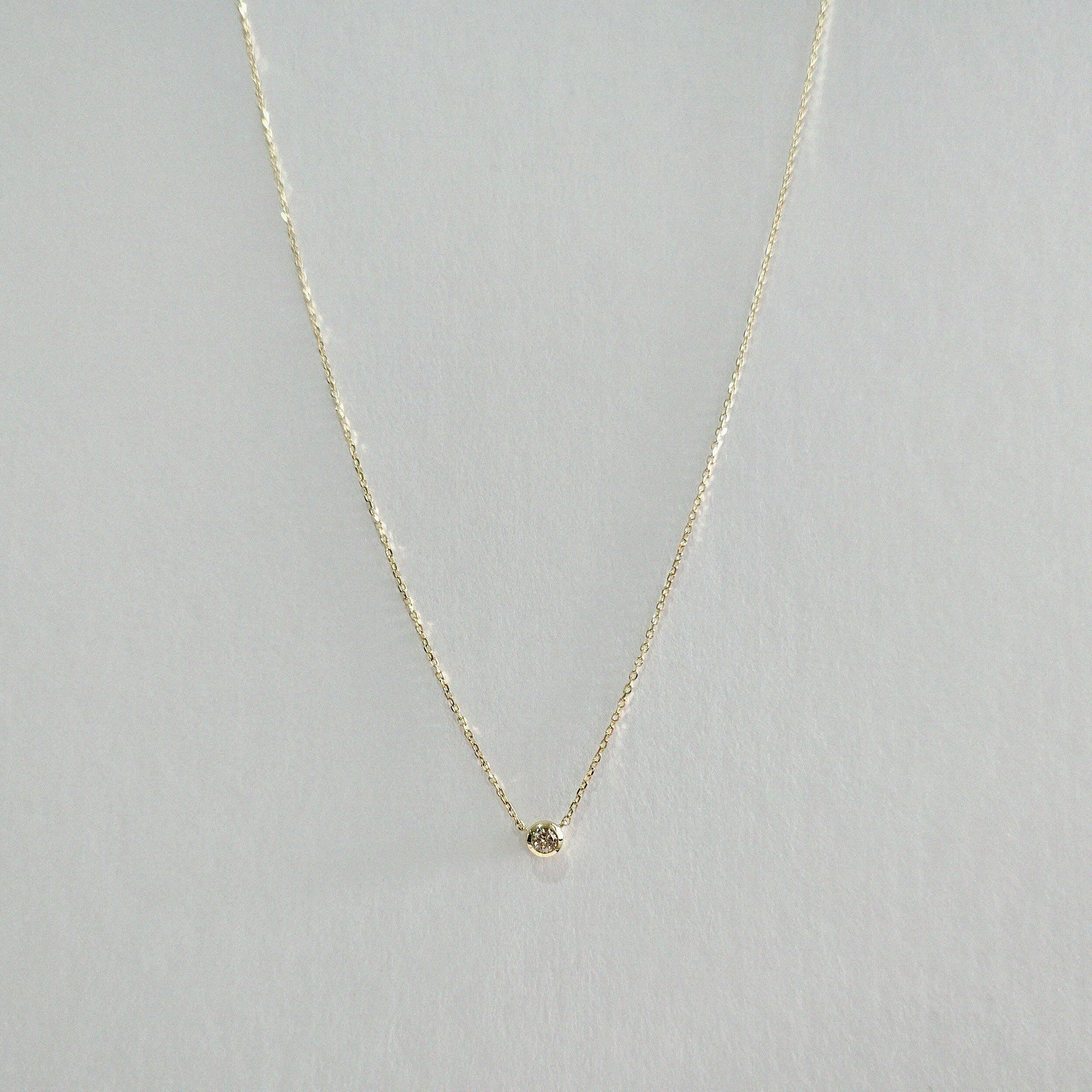 Complete view of Laondrim Diamond Accent Necklace with centered pendant and adjustable chain