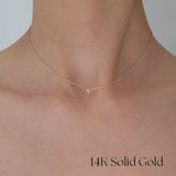 Model wearing Diamond Accent Necklace – pendant resting at collarbone for refined everyday elegance