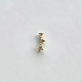 Front-facing shot of the Ella Cartilage Earring showing crystal curvature