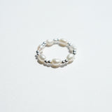 Evia Perla Ring featuring pearl style with sleek beads ball, and pearl alternating ring design