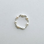 Evia Perla Ring featuring pearl style with sleek beads ball, and pearl alternating ring design