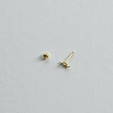 Aerial view showing secure post and closure of abstract line earring