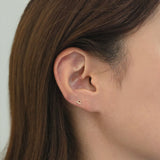 Close-up of Freeline II earring worn on upper ear with minimal aesthetic