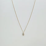 14K Solid Gold Gleam Necklace featuring marquise-cut CZ with halo setting on delicate gold chain