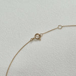 Detail view of 14K gold chain with spring clasp and fine link finish on Gleam Crystal Necklace