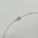 Detail view of 14K gold chain with spring clasp and fine link finish on Gleam Crystal Necklace