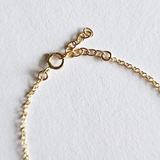 Clasp and adjustment chain shown in clean macro perspective