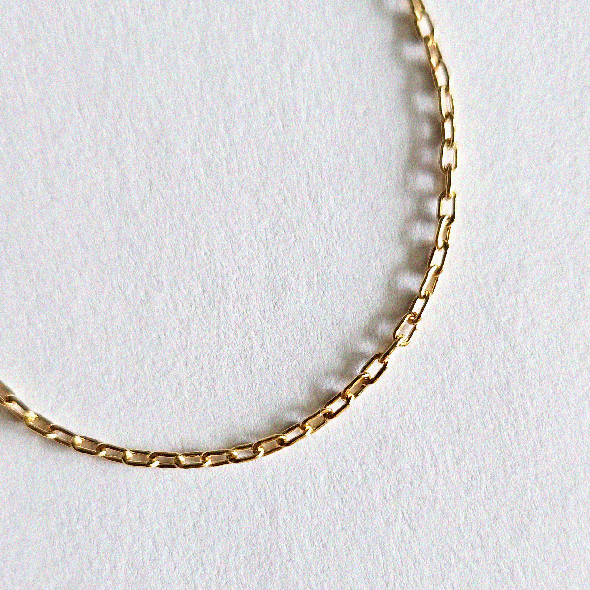 Close-up of chain segment highlighting delicate pattern and shine