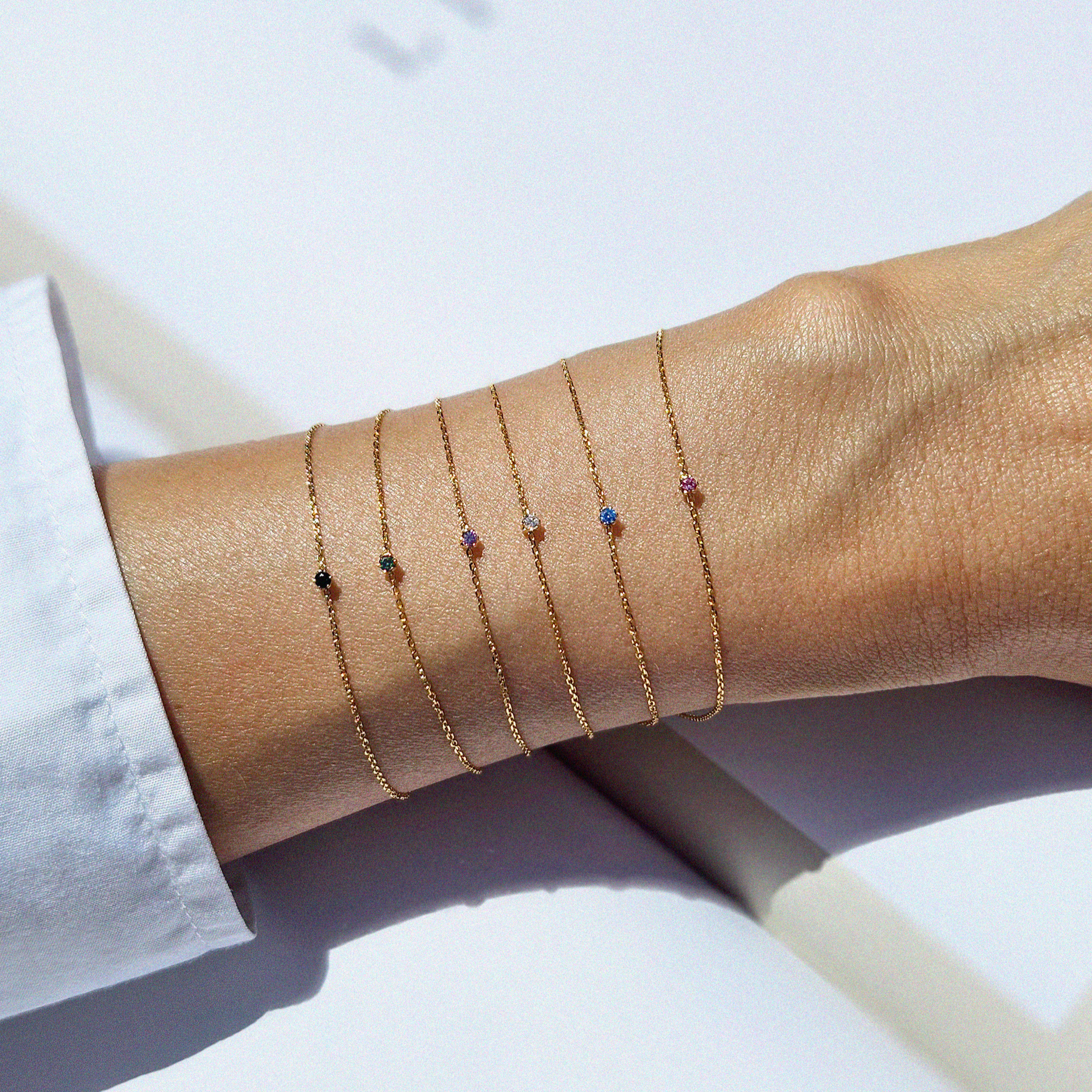 Petite crystal bracelet with minimal design featuring a delicate stone for elegant, understated style