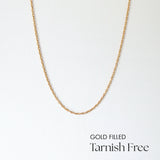 Kos Chain Necklace laid flat showing fine cable links