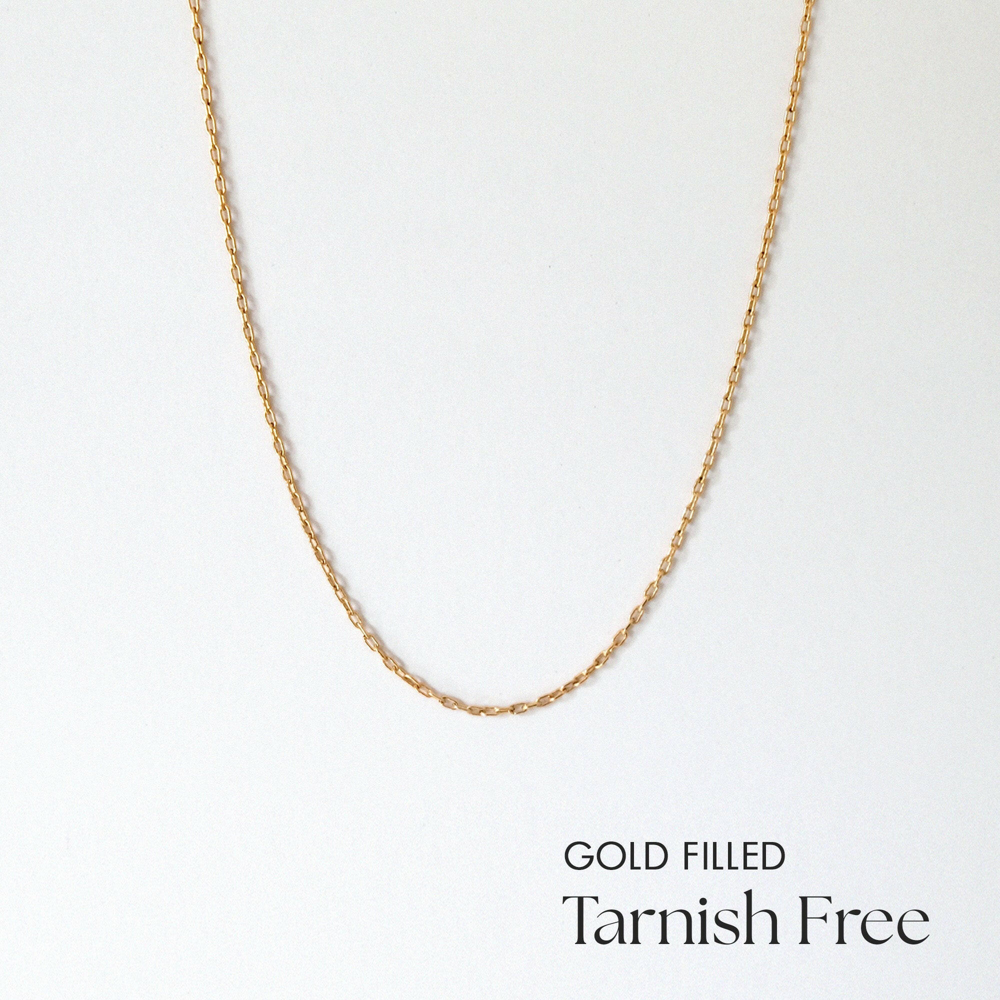 Kos Chain Necklace laid flat showing fine cable links