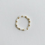 Elegant Pearl Ring featuring Handmade Charm with silver beads and pearl, stylish beaded ring perfect for formal occasions