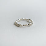 Elegant Pearl Ring featuring Handmade Charm with silver beads and pearl, stylish beaded ring perfect for formal occasions