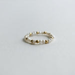 Elegant Pearl Ring featuring Handmade Charm with silver beads and pearl, stylish beaded ring perfect for formal occasions