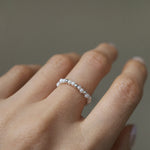 Elegant Pearl Ring featuring Handmade Charm with silver beads and pearl, stylish beaded ring perfect for formal occasions