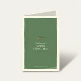 Premium holiday Christmas card featuring vintage style illustration, ideal as a unique Christmas gift