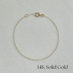 14K Lyon Chain Bracelet with petite gold links displayed flat on white background