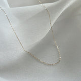 14K solid gold Milano chain necklace – minimalist diamond-cut curved chain, hypoallergenic & tarnish-free