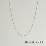 14K solid gold Milano chain necklace – minimalist diamond-cut curved chain, hypoallergenic & tarnish-free