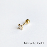 14K Pansy Cartilage Earring