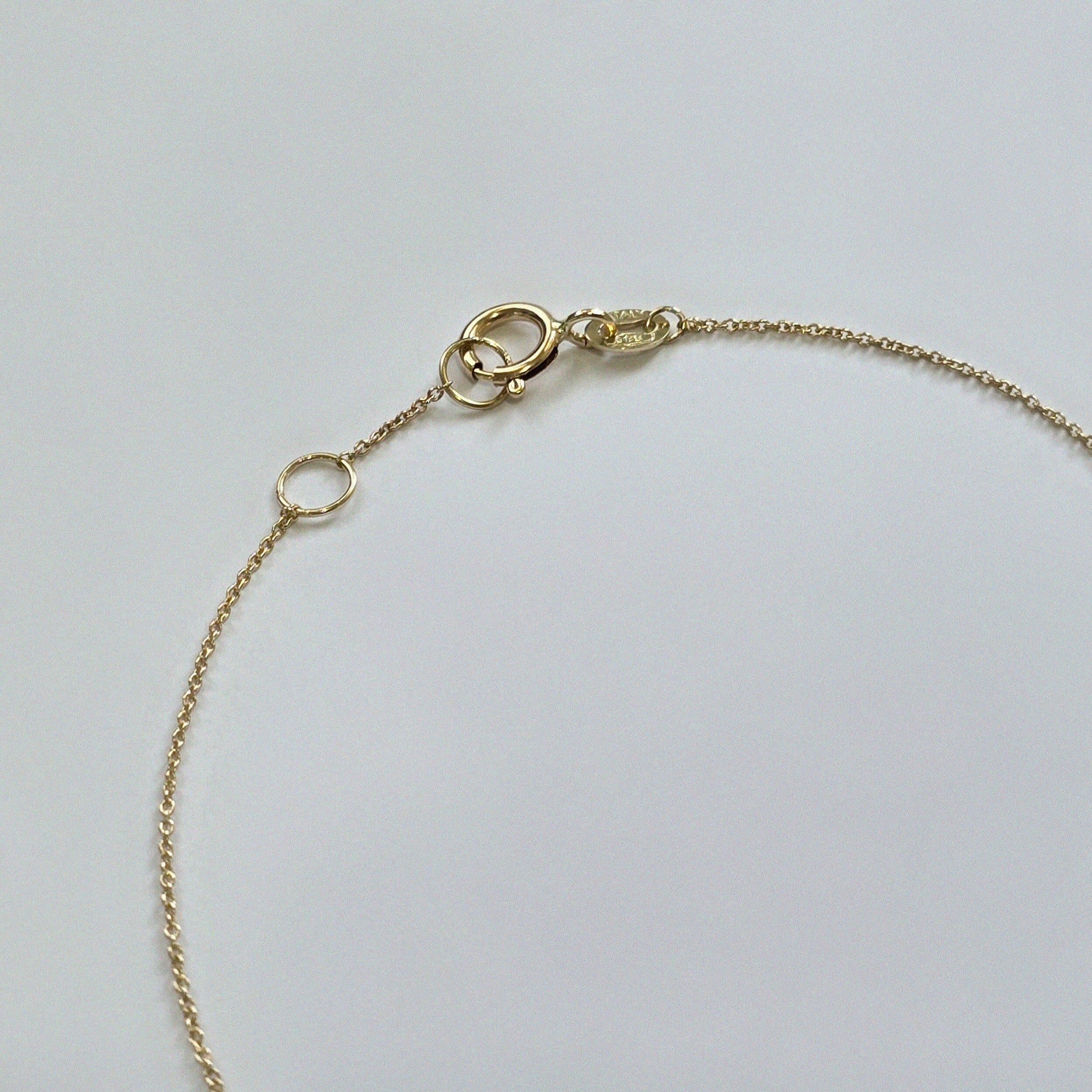 Close-up of Paris Bracelet’s fine link structure and polished 14K clasp