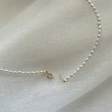 Detailed shot of clasp with extender loop on neutral surface
