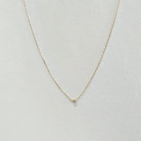 Front-facing view of the Petite Diamond Necklace showing full chain and centered diamond