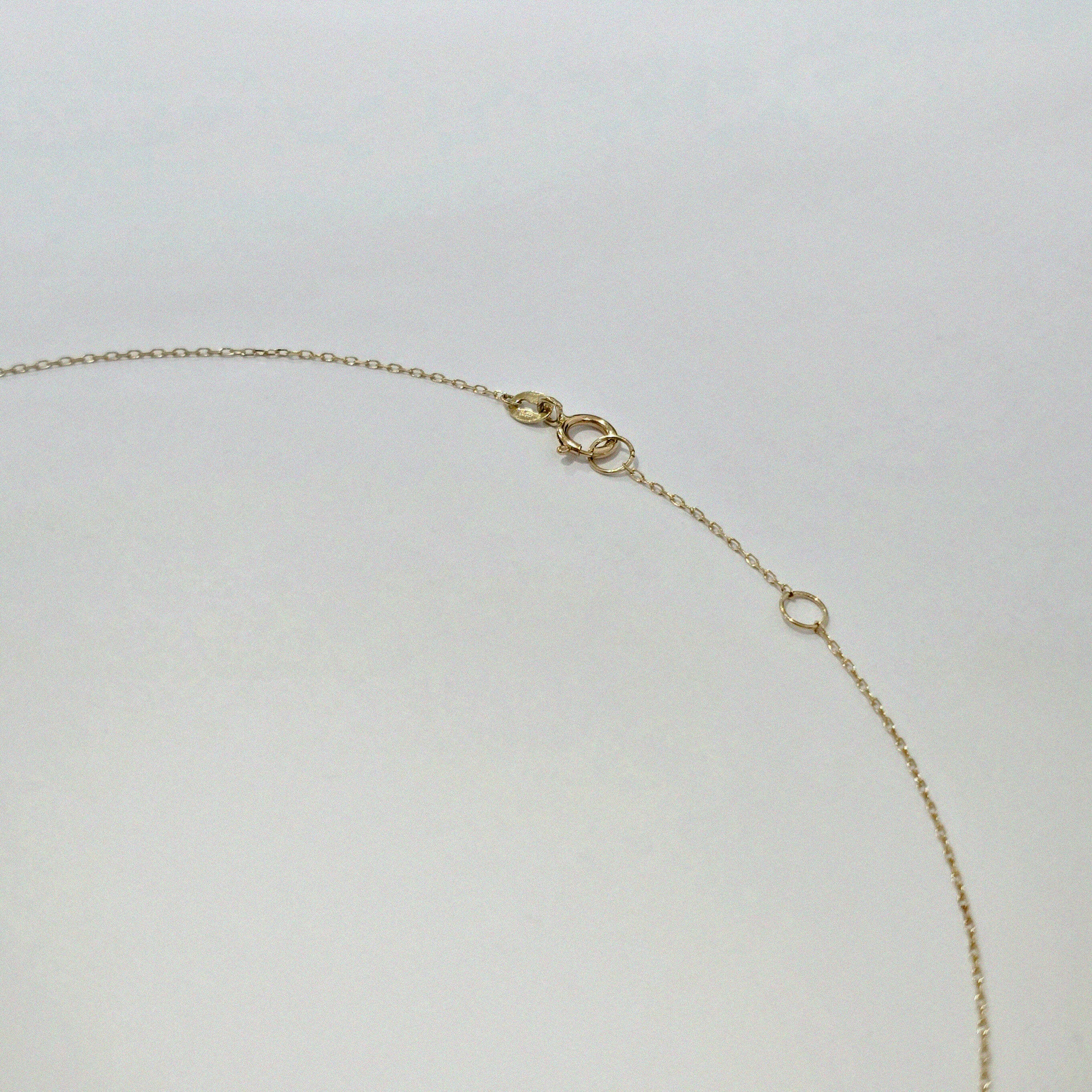 Spring ring clasp with fine extender chain in solid 14K gold