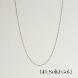 14K solid gold Roma chain necklace – dainty and lightweight layering chain, hypoallergenic and tarnish-free