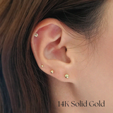 Sphere 14K Solid Gold Studs (4 Different Size)